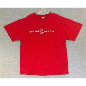 Boston Red Sox T-Shirt Mens XL Red Short Sleeve Cotton Spell Out Logo Since 1901